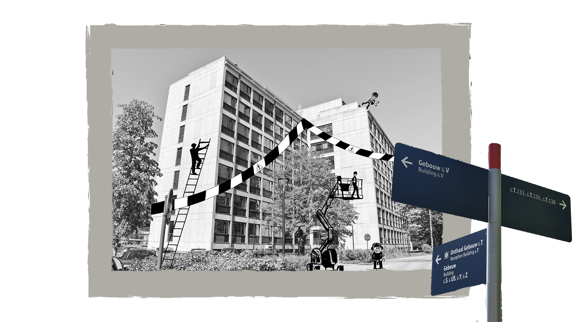  [Campus Groenenborger op een kruispunt] (© [Lotte Mertens & Bjorn De Busschere] | dwars) 