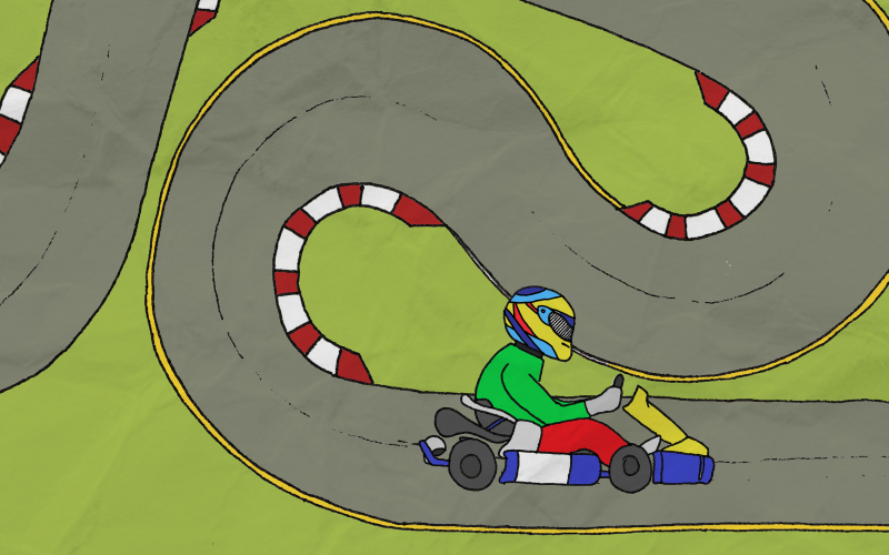 een racecircuit met een go-kart