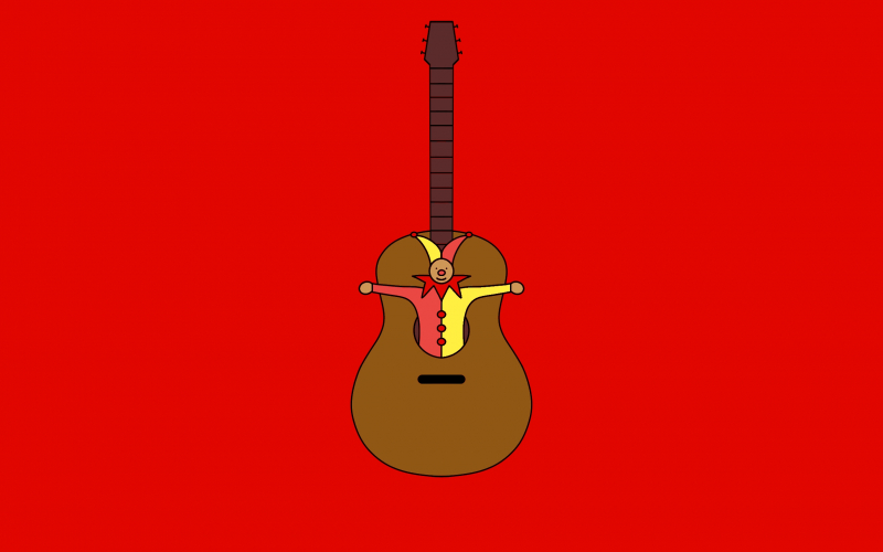 duiveltje in een gitaar