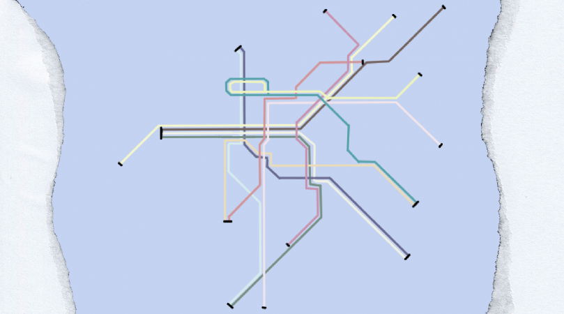 Een schema van de tramsporen in Antwerpen