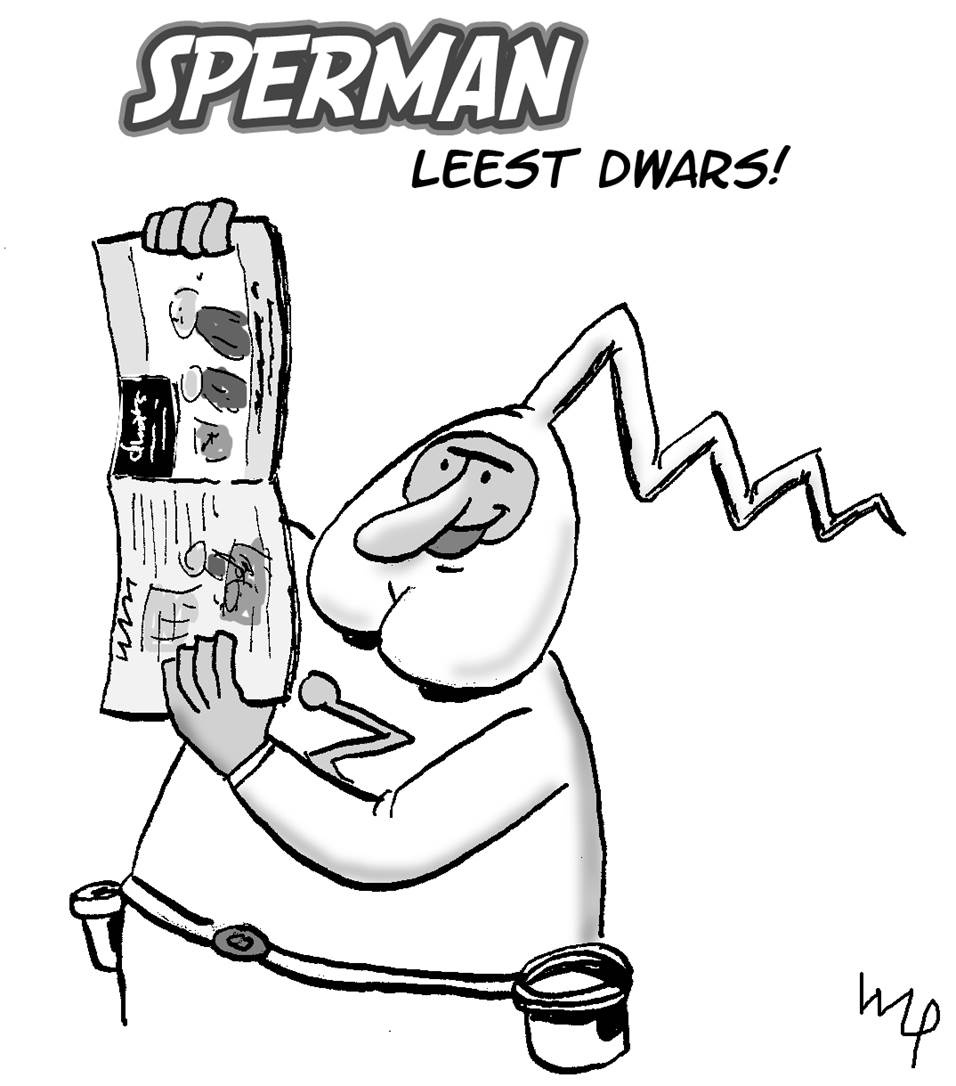 Sperman leest dwars (© Wim Le Page | dwars)